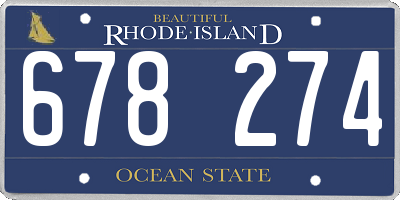 RI license plate 678274