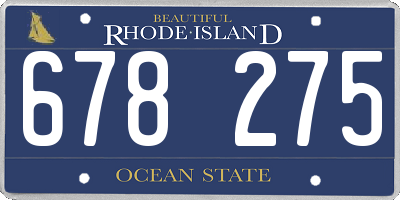 RI license plate 678275