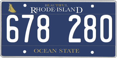 RI license plate 678280