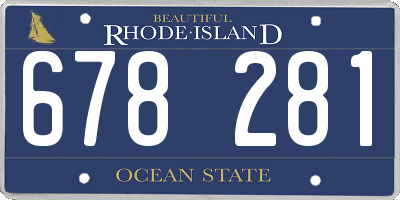 RI license plate 678281