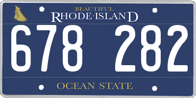 RI license plate 678282