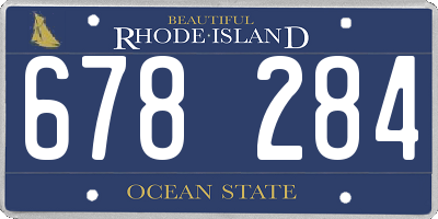 RI license plate 678284