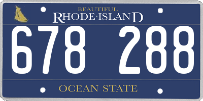 RI license plate 678288