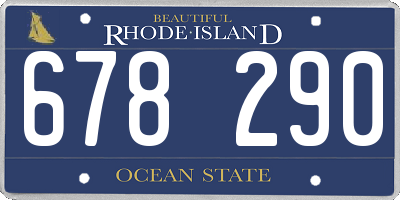 RI license plate 678290