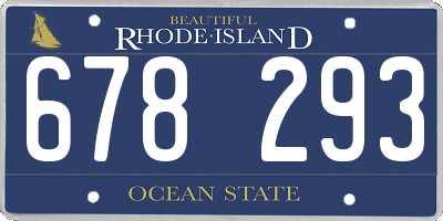 RI license plate 678293