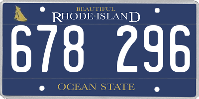 RI license plate 678296