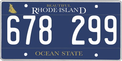 RI license plate 678299