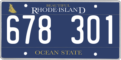 RI license plate 678301