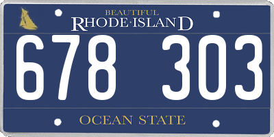 RI license plate 678303