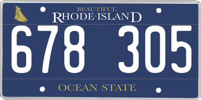 RI license plate 678305