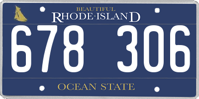 RI license plate 678306