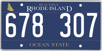 RI license plate 678307