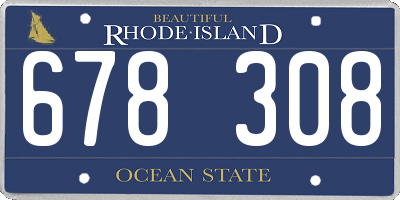 RI license plate 678308