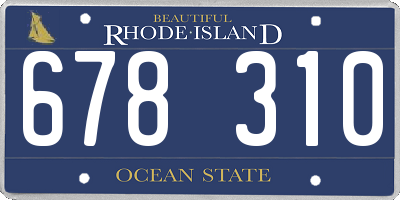 RI license plate 678310