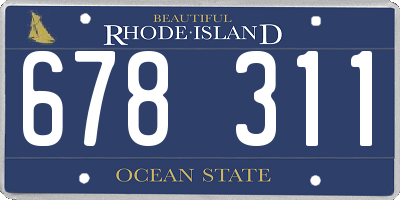 RI license plate 678311