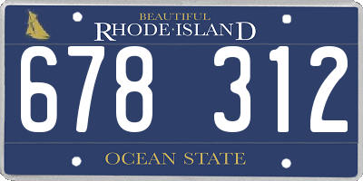 RI license plate 678312