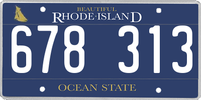 RI license plate 678313