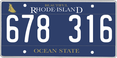 RI license plate 678316
