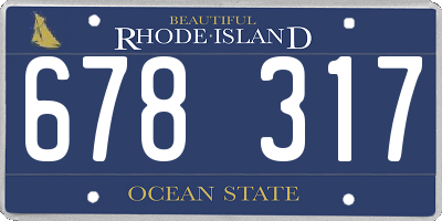 RI license plate 678317