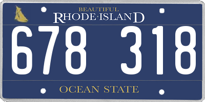 RI license plate 678318