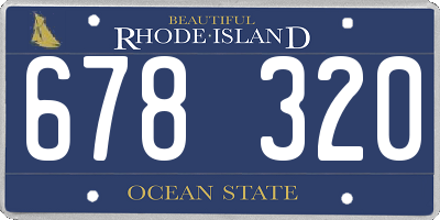 RI license plate 678320