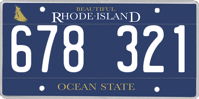 RI license plate 678321