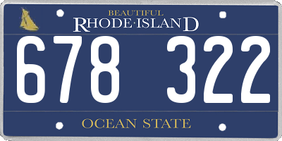 RI license plate 678322