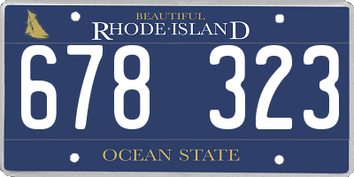 RI license plate 678323