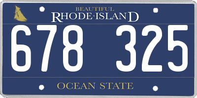 RI license plate 678325