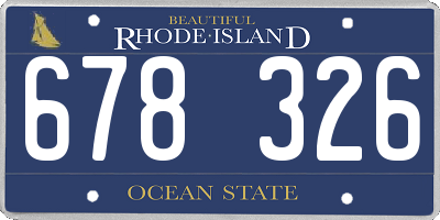 RI license plate 678326