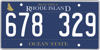 RI license plate 678329