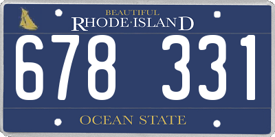 RI license plate 678331
