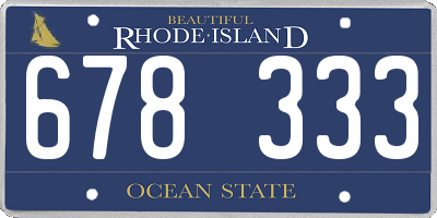 RI license plate 678333