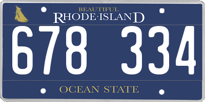 RI license plate 678334