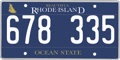 RI license plate 678335