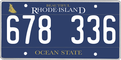 RI license plate 678336