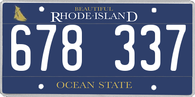 RI license plate 678337