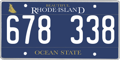 RI license plate 678338