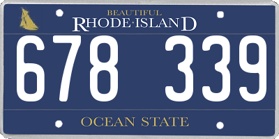 RI license plate 678339