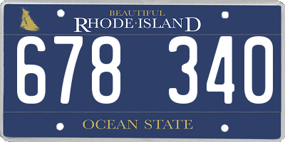 RI license plate 678340
