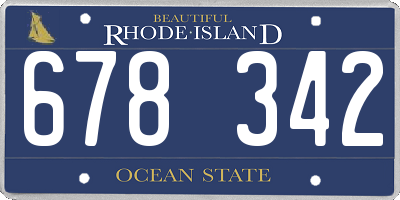 RI license plate 678342