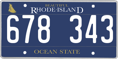 RI license plate 678343