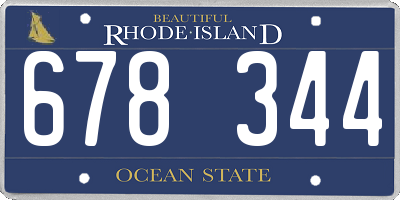 RI license plate 678344