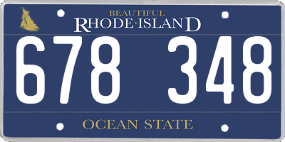 RI license plate 678348
