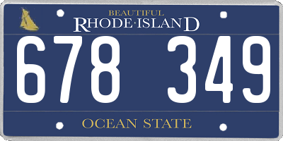 RI license plate 678349