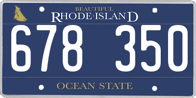 RI license plate 678350