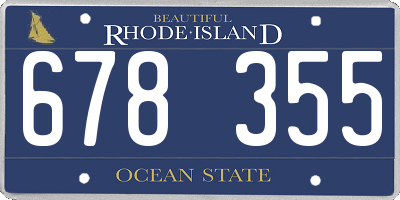 RI license plate 678355