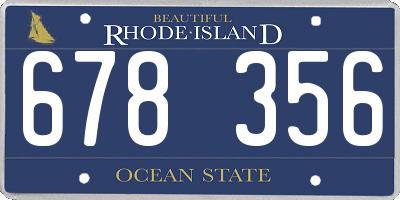 RI license plate 678356
