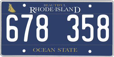 RI license plate 678358