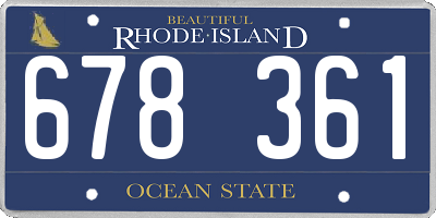 RI license plate 678361